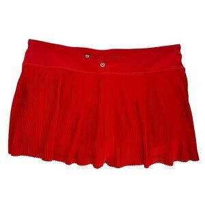 Lululemon Court Rival High-Rise Tennis Skirt Red Size 12 Pleated Lined Tall